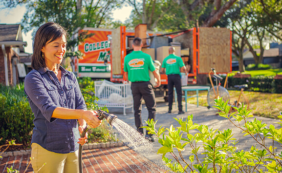 watering flowers